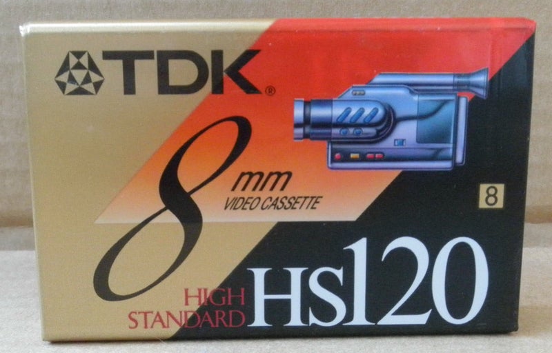TDK 8mm High Standard Video Cassette Tape, 120 minute, Black, Blank Storage Media